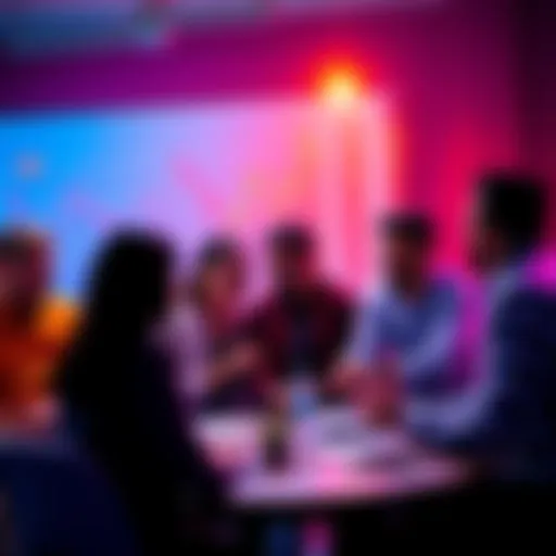 A diverse group of people discussing cryptocurrency with charts and graphs in front of them