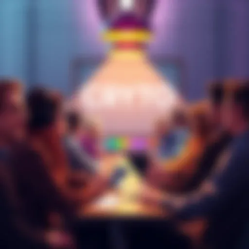 A diverse group of people chatting about cryptocurrency in a lively online forum setting.