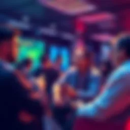 People engaging in a lively discussion about cryptocurrency trends and safety tips in a group setting.