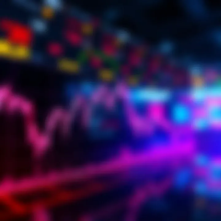 A graph displaying a downward trend in cryptocurrency prices, signaling a potential drop below 50k, with traders monitoring the change.