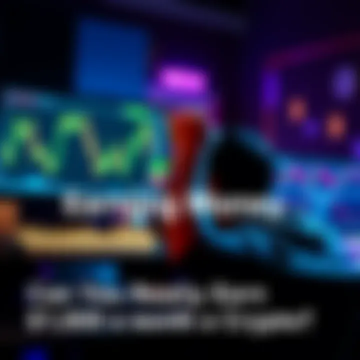 A person looking at a computer screen showing cryptocurrency graphs and dollar signs, contemplating crypto earnings.