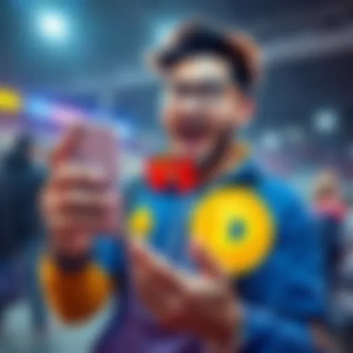 A person excitedly shares their decision to convert Ethereum into Dogecoin, holding a smartphone with crypto logos on the screen