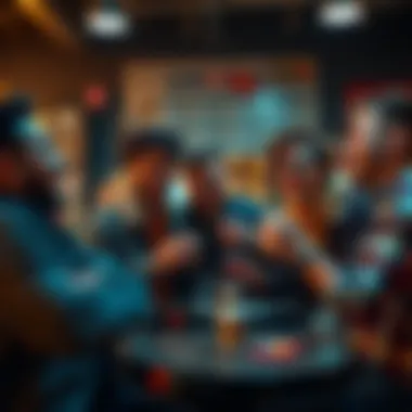 A group of crypto enthusiasts laughing and discussing cryptocurrency trends over coffee, showcasing their unique personalities and camaraderie.