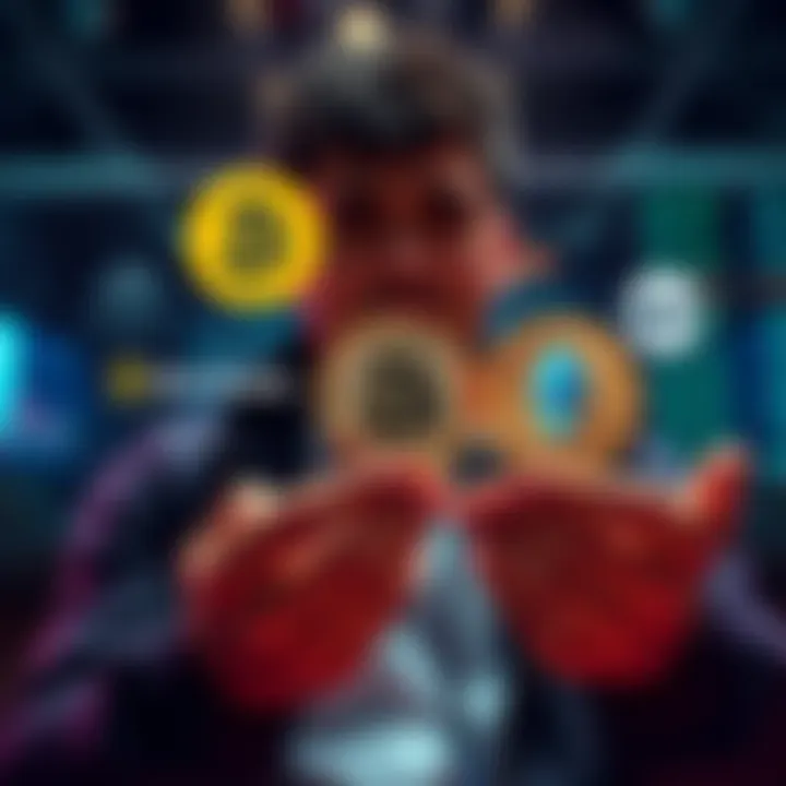 A person comparing different cryptocurrency exchanges for buying Bitcoin and Ethereum, showing logos of popular exchanges like Binance, Coinbase, and Kraken alongside BYDFi.