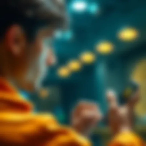 A person looking at their smartphone displaying Bitcoin purchase details and hidden fees, with a puzzled expression