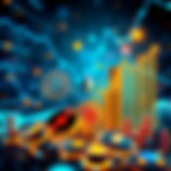 A visual representation of Bitcoin, Ethereum, and Solana symbols with upward trends in a graph, surrounded by AI elements and token icons, symbolizing the future of crypto investments.