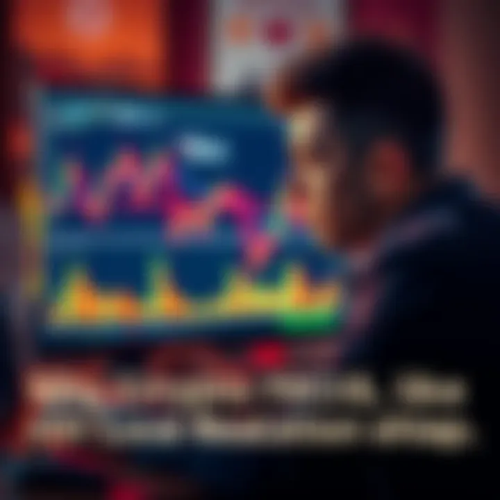 Heartbreak in Crypto Investment A person looking at fluctuating cryptocurrency graphs on a computer screen with a sad expression