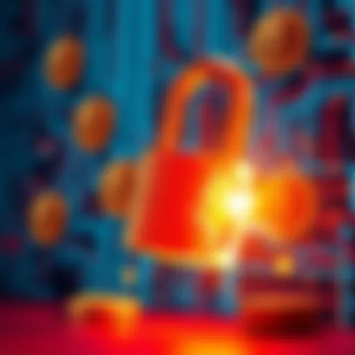 A visual representation of a digital lock breaking, symbolizing a crypto heist, with privacy coin symbols in the background.