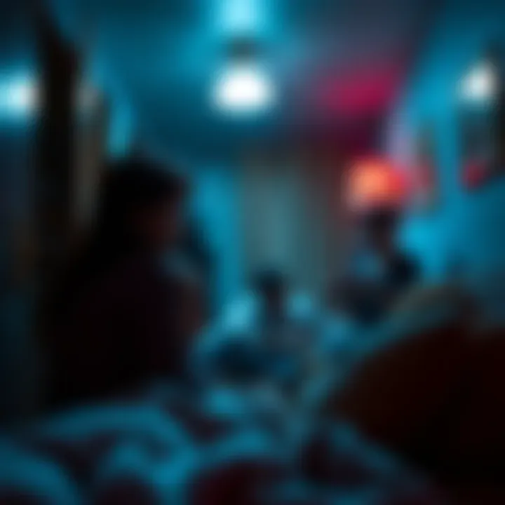 A family looks distressed in a dimly lit room after a violent robbery related to cryptocurrency theft.