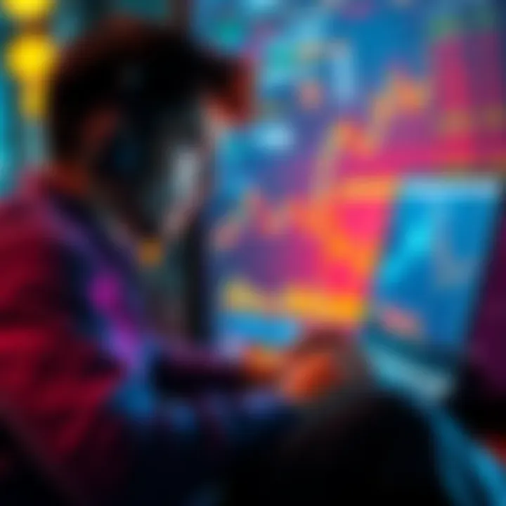 A person analyzing cryptocurrency graphs and charts on a laptop, considering altcoin investments