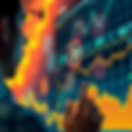 Individual looking at cryptocurrency charts with a thoughtful expression