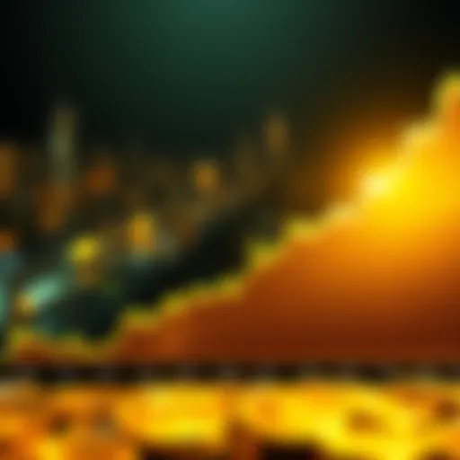 A graph showing the rise in value of a $1,000 investment in top ten cryptocurrencies over 52 months, illustrating a 291% gain.