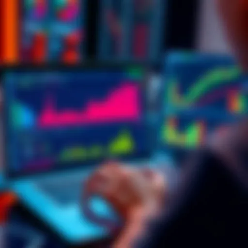 A person analyzing cryptocurrency trends on a laptop with charts and graphs displayed, symbolizing strategic long-term investment decisions.