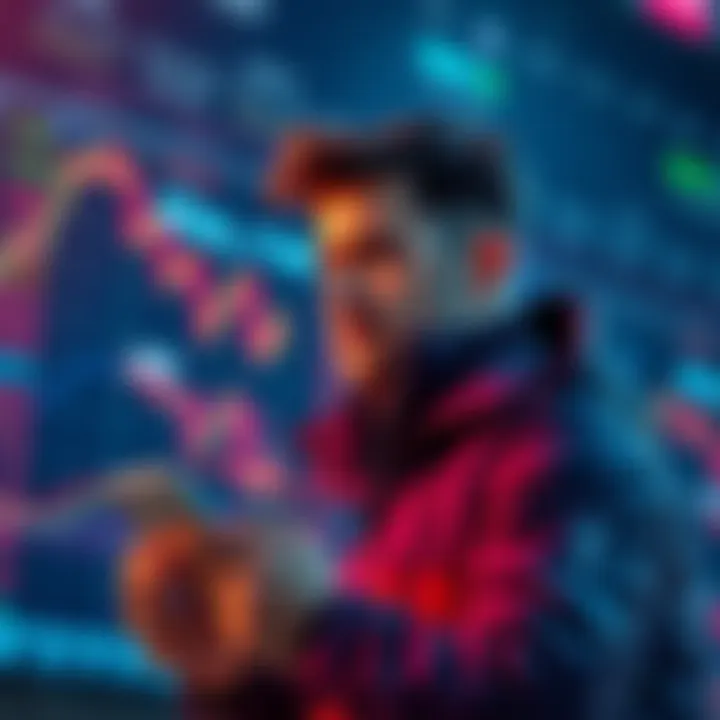 A crypto investor remains optimistic while looking at a market chart showing recent dips. They hold onto their assets with confidence for future gains.