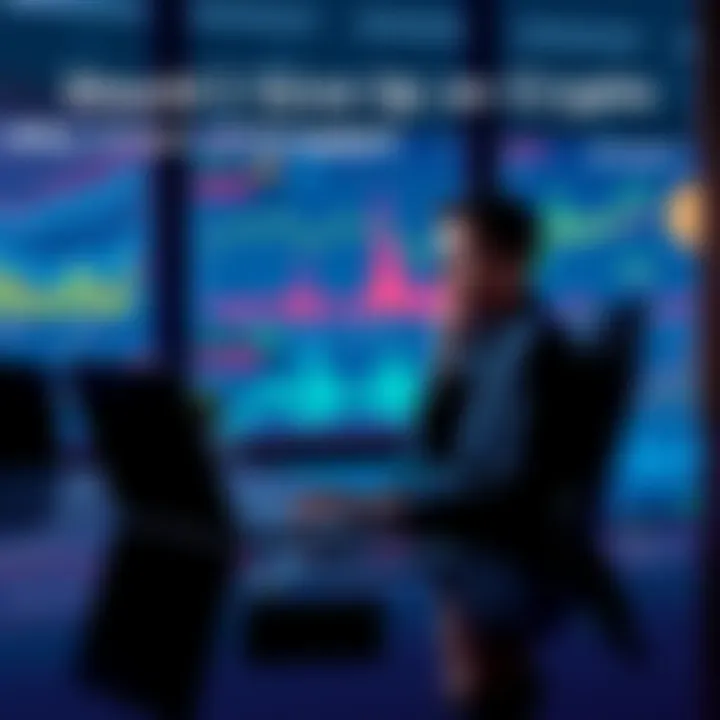 A person sitting at a desk with a laptop displaying cryptocurrency graphs, looking thoughtful about their investment journey.