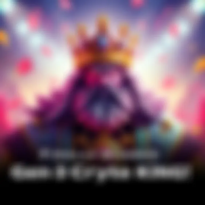 A vibrant digital representation of the coveted Gen 3 Crypto King avatar with eye-catching colors and intricate details, symbolizing success in the collectible market.