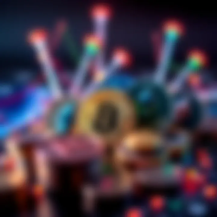 Crypto Lending Platforms A visual representation of various crypto lending platforms with Bitcoin and Ethereum symbols, showcasing stablecoin options for lending.