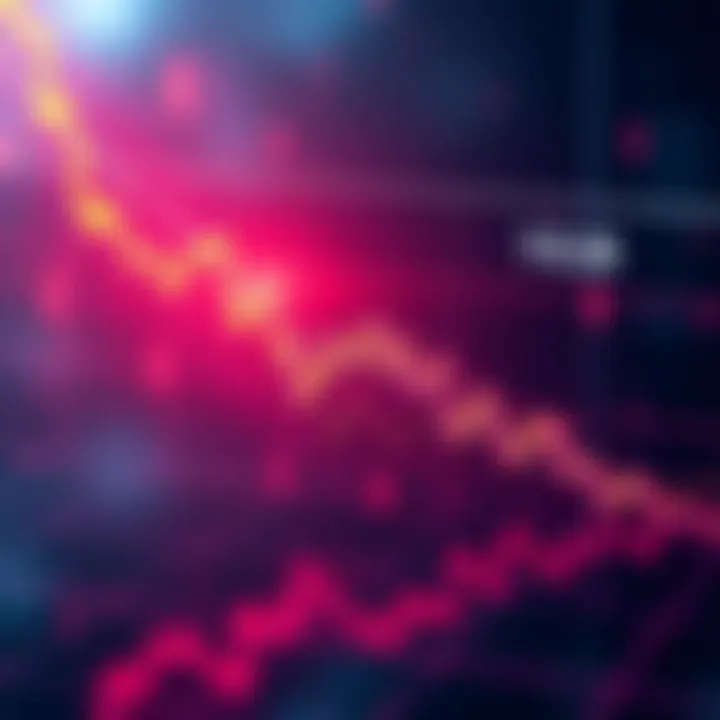 A graph showing a sharp decline in cryptocurrency prices with a visual representation of liquidated long positions, reflecting market volatility.