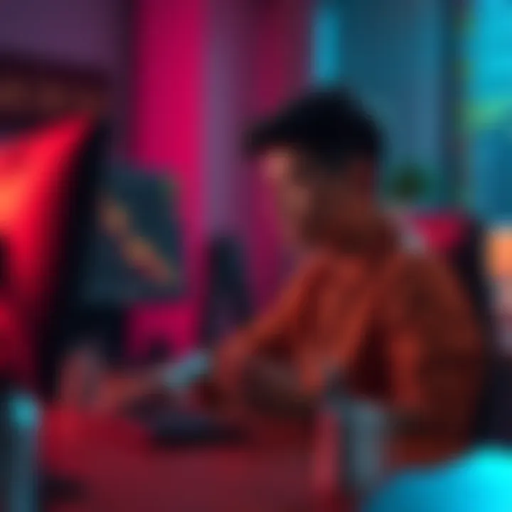 A person sitting at a desk, looking concerned while checking their cryptocurrency wallet, with a computer screen showing a downward trend of the Baki token.
