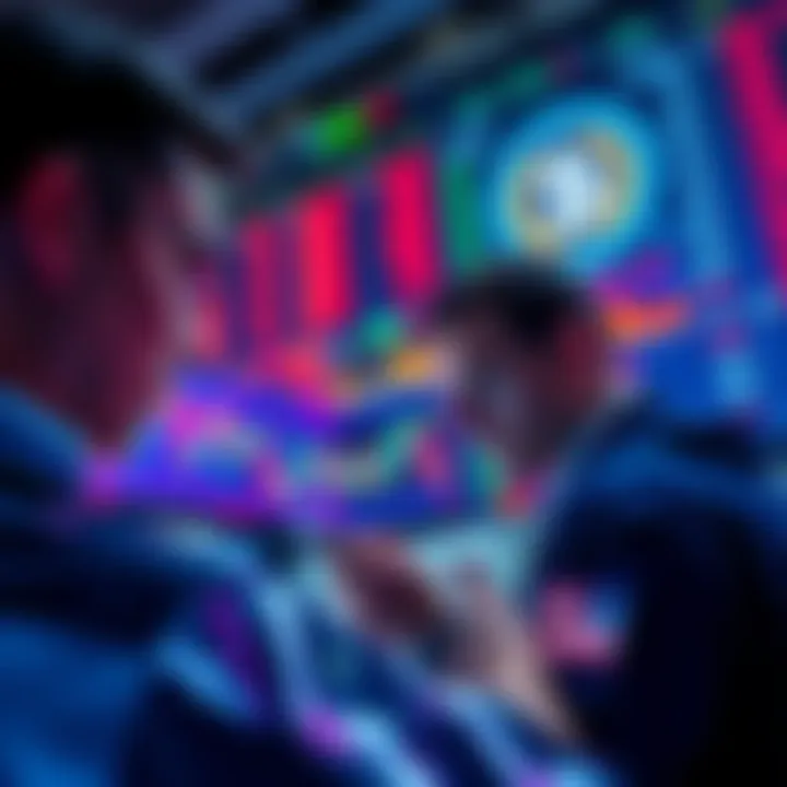 Traders analyzing charts with crypto symbols in the background, indicating a potential market shift