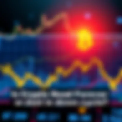 Crypto Market Analysis A graph showing the fluctuation of cryptocurrency prices with a focus on a downward trend, representing the current market situation.