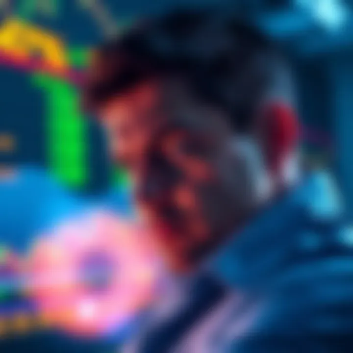 Crypto Market Anomaly A trader looking frustrated at a screen displaying fluctuating crypto prices and long horizontal lines, representing token accumulation phases.