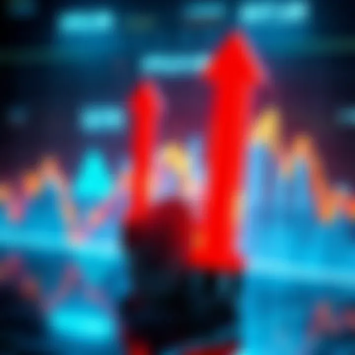 Graph showing sharp decline in cryptocurrency market value with alarming red arrows