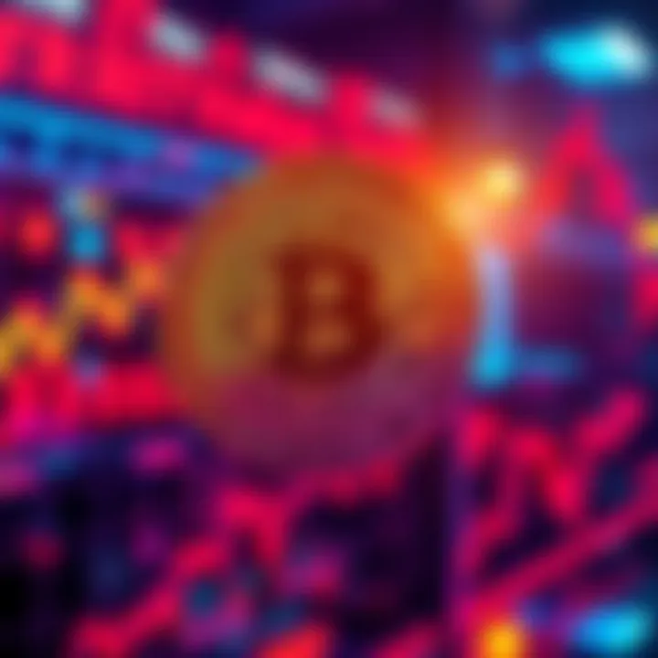 Visual representation of cryptocurrency value decline with tariffs in the background