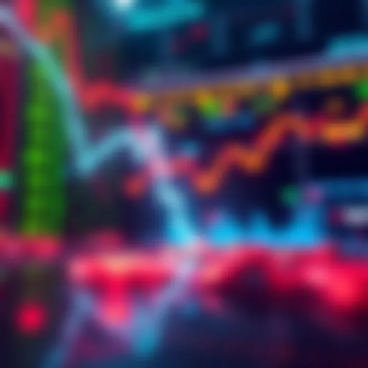 A visual representation of a downward trend in cryptocurrency values with altcoins struggling behind major assets, highlighting liquidity issues.