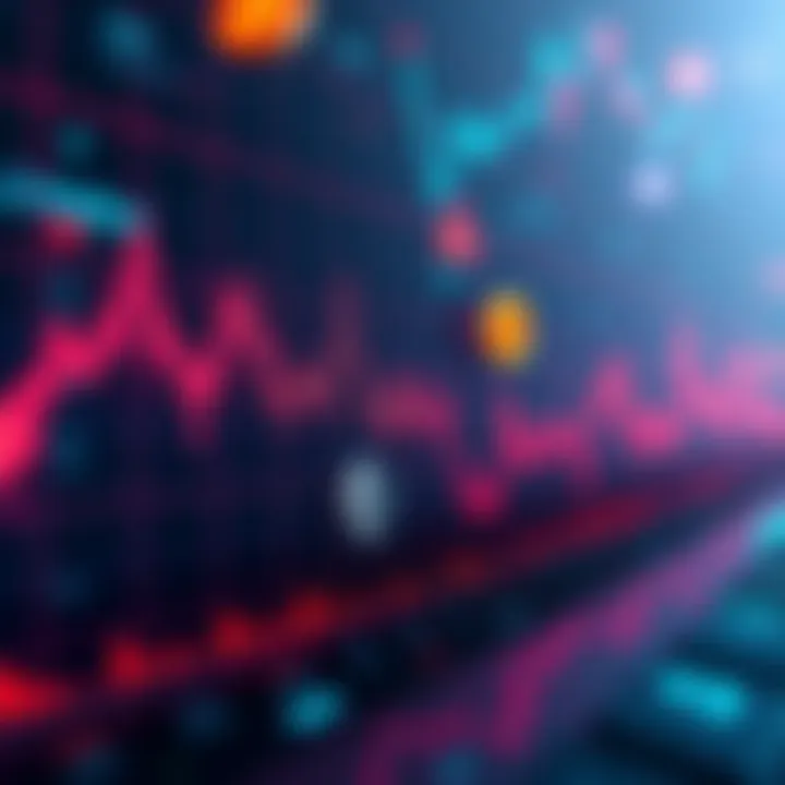 Graph showing steep decline in cryptocurrency prices with icons of Bitcoin, Dogecoin, and Ethereum highlighted.