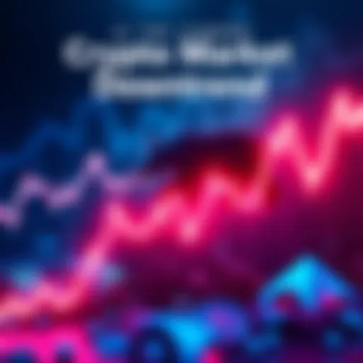 Graph showing a downward trend in cryptocurrency values with a bear symbol.