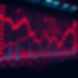 Cryptocurrency Market Downturn A chart showing a sharp decline in cryptocurrency values with red indicators throughout, symbolizing the market chaos.