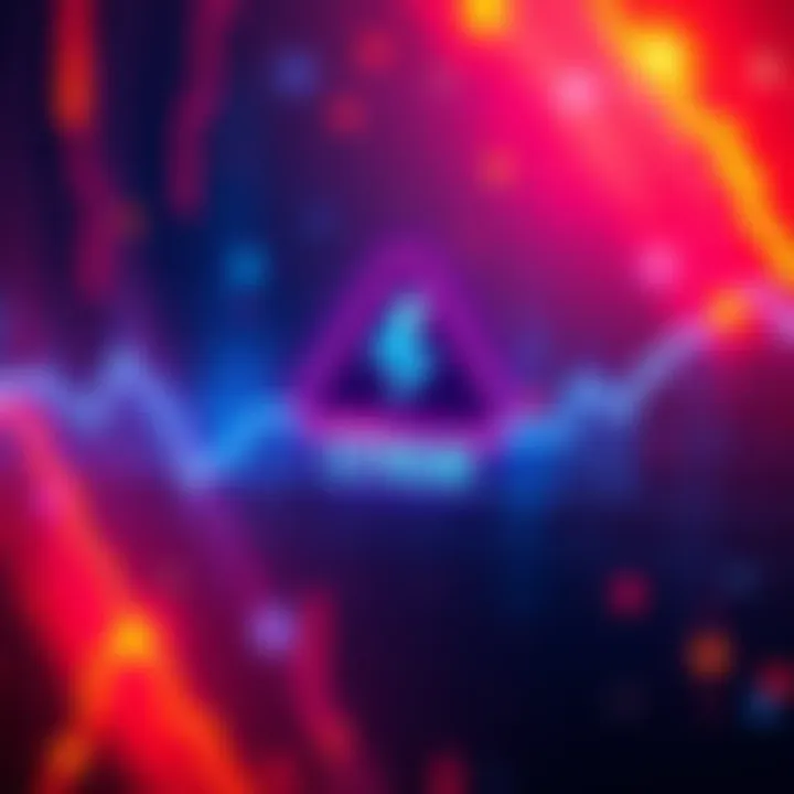 A graphic showing a downward trend in the crypto market with a warning symbol indicating extreme fear