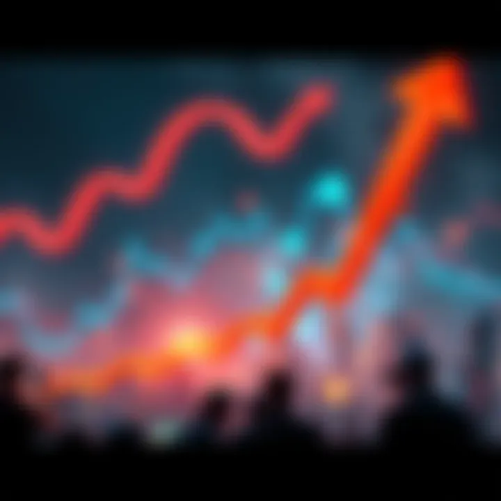 A graphic showing a steep decline in cryptocurrency values with a digital currency symbol and falling arrows, representing over $1 billion lost in a short time.