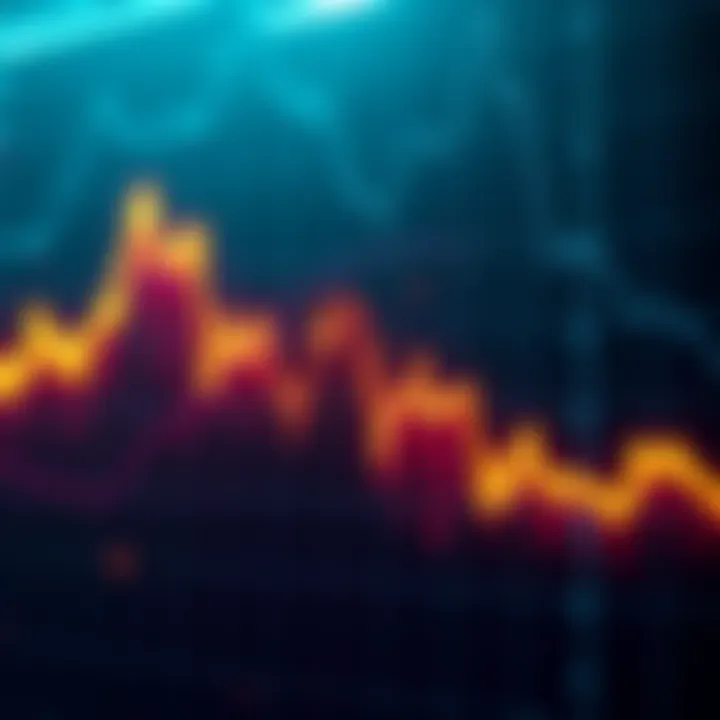 A graph showing a steep decline in cryptocurrency values, symbolizing nearly $1 billion liquidated in one hour, highlighting market volatility.
