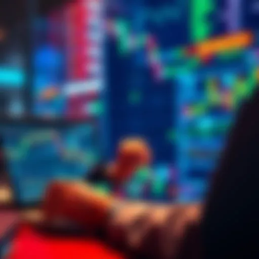 A person analyzing cryptocurrency charts on a laptop with a thoughtful expression, indicating investment strategies.