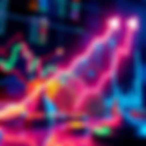 An illustration showing an upward trend in cryptocurrency prices with various digital coins and charts in the background.