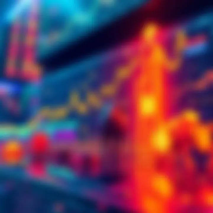 Crypto Market Sentiment A vibrant graph showing rising trends in the cryptocurrency market with bullish symbols around it.