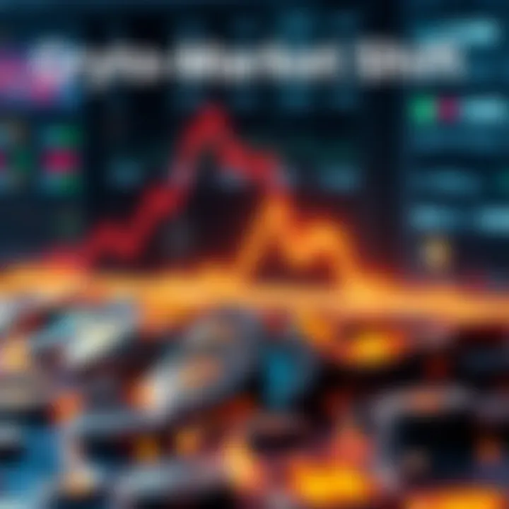 A graphic showing a downward trend in worthless tokens, symbolizing the departure from shitcoins in the cryptocurrency market.