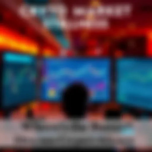 A person looking at a computer screen displaying graphs related to cryptocurrency trading, with a calm and quiet environment.