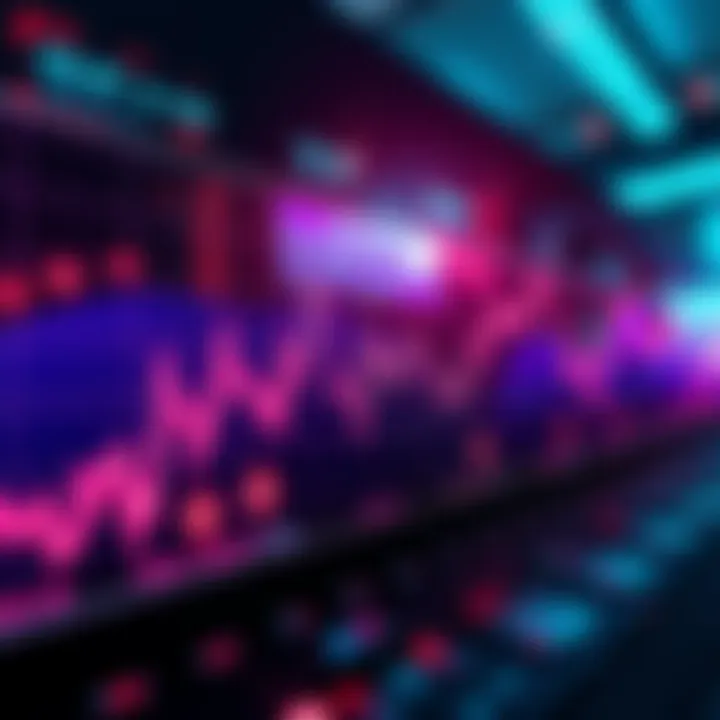 A graph showing rising cryptocurrency prices with a downward trend for a scam coin