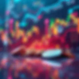 A graph showing an upward trend in cryptocurrency prices with digital coins around it, representing potential market growth.