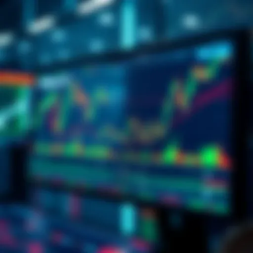 A screen displaying fluctuating crypto prices with graphs and charts, showcasing market volatility.