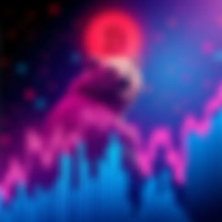 Graph illustrating the rise of altcoins with a cautious bear symbol above