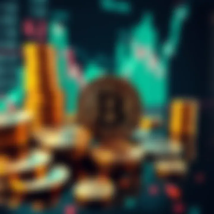 Crypto Market Trends A visual representation of crypto trends, featuring coins and graphs indicating market shifts