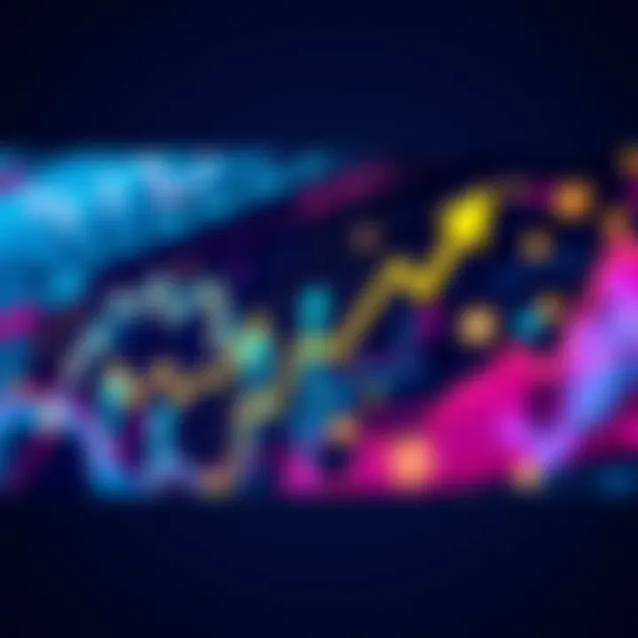 A graphic showing rising cryptocurrency prices with upward arrows and digital currency symbols