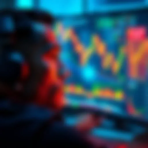 Crypto Mindset Transformation A person looking at a computer screen displaying cryptocurrency charts, reflecting thoughtful expression and determination, symbolizing mental resilience and emotional control