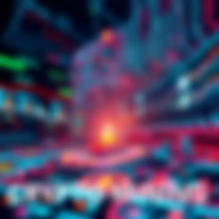 A visual representation showcasing the intricate process of cryptocurrency mining with digital graphics and data streams