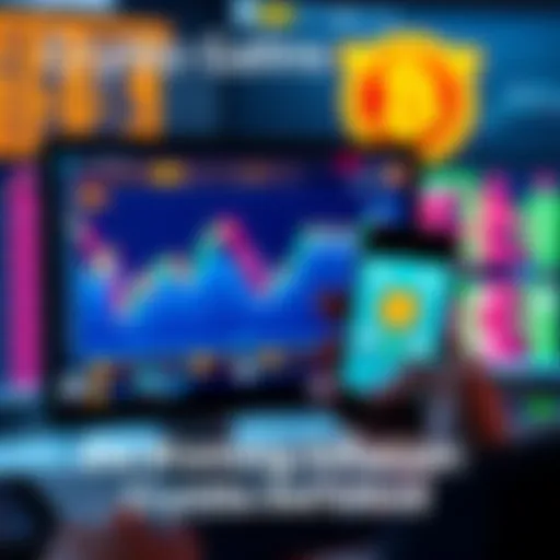 A person holding a smartphone displaying cryptocurrency symbols while looking concerned about inflation reports on a computer screen.