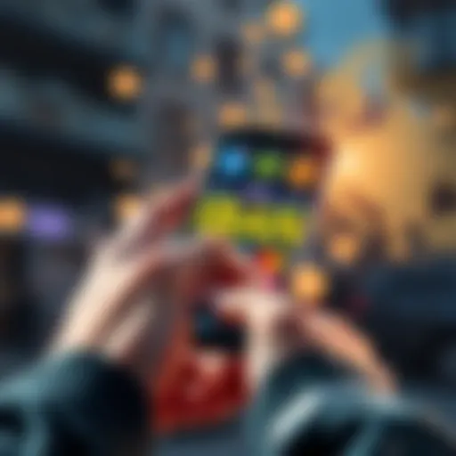 A person using a smartphone to make a crypto payment with a digital IBAN, while SEPA symbols are visible on the screen and currency icons around them.